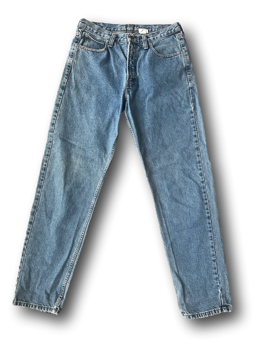 Vintage Men’s Old Rye 90s Classic 100% cotton Blue Denim Jeans 34x34